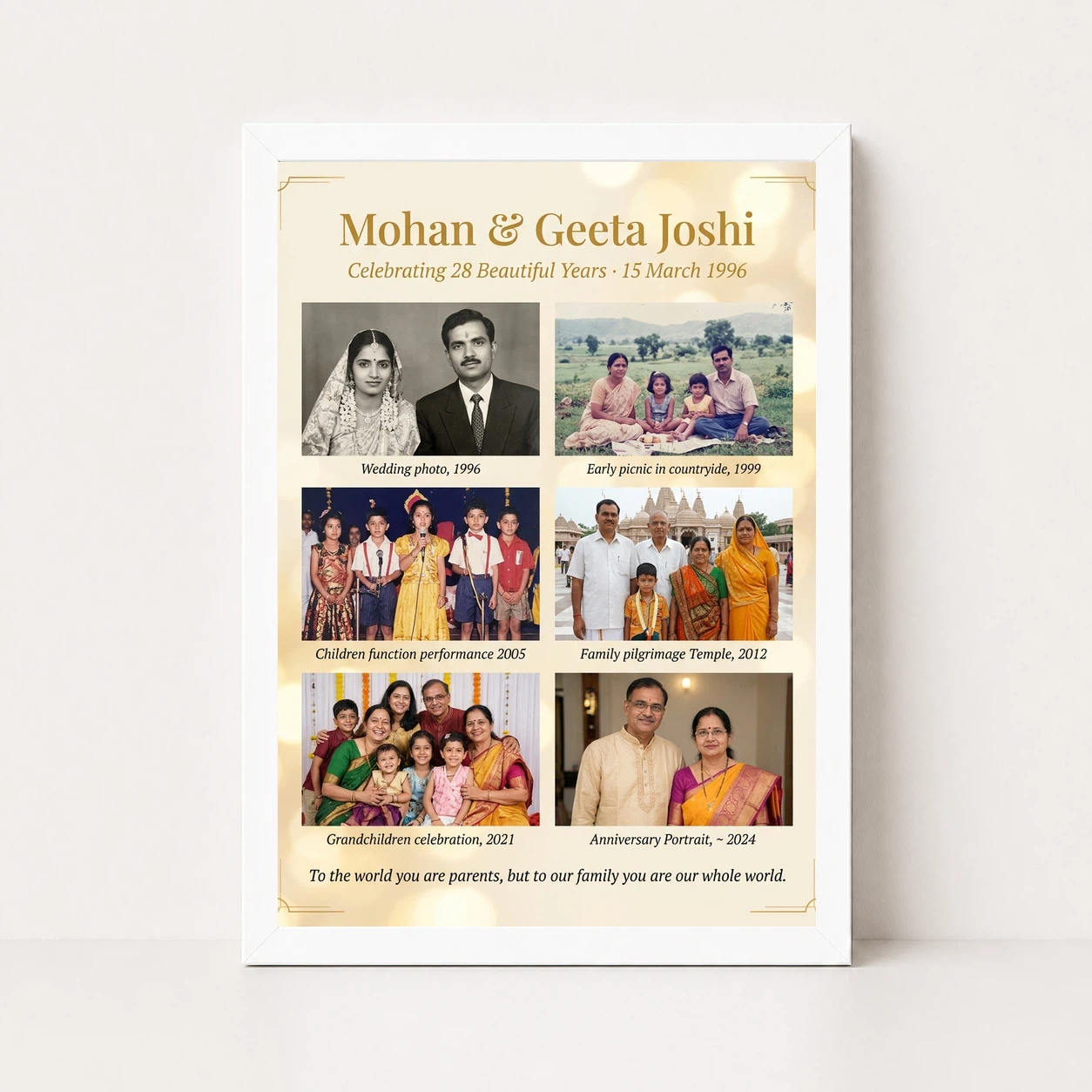 Parents Anniversary Family Collage Memories Timeline Photo Frame 5 Parents Anniversary Family Collage Memories Timeline Photo Frame - Image 5
