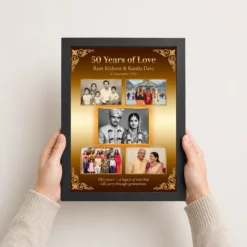parents anniversary golden 50th jubilee wishes celebration photo frame 01 black 3