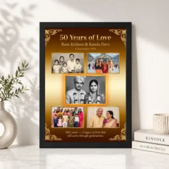 parents anniversary golden 50th jubilee wishes celebration photo frame 01 black 4
