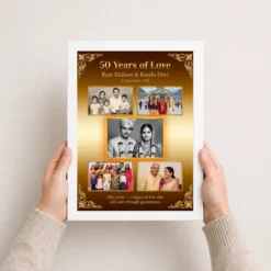 parents anniversary golden 50th jubilee wishes celebration photo frame 01 white 3