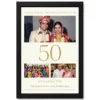 parents anniversary golden jubilee 50 floral celebration photo frame 03 black main