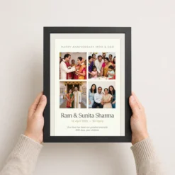 parents anniversary mom dad elegant calligraphy love eternal photo frame 03 black 3