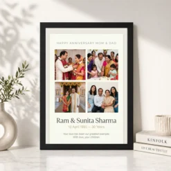 parents anniversary mom dad elegant calligraphy love eternal photo frame 03 black 4