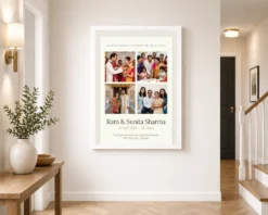 parents anniversary mom dad elegant calligraphy love eternal photo frame 03 white 2