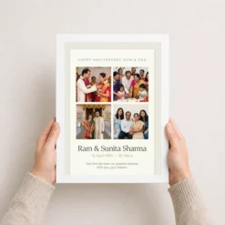 parents anniversary mom dad elegant calligraphy love eternal photo frame 03 white 3