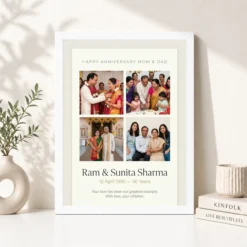 parents anniversary mom dad elegant calligraphy love eternal photo frame 03 white 4