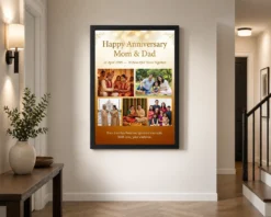 Alternative view of Parents Anniversary Mom Dad Love Heart Couple Portrait Photo Frame