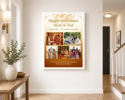 parents anniversary mom dad love heart couple portrait photo frame 01 white 2