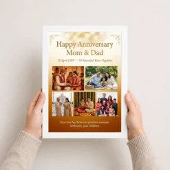 parents anniversary mom dad love heart couple portrait photo frame 01 white 3