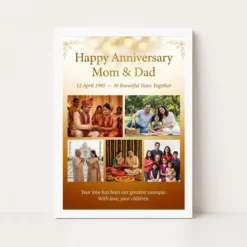 parents anniversary mom dad love heart couple portrait photo frame 01 white main