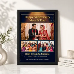 parents anniversary mom dad romantic rose together forever photo frame 02 black 4