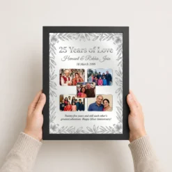 parents anniversary silver 25th jubilee wishes celebration photo frame 01 black 3