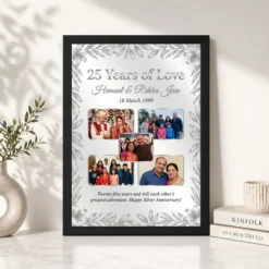 parents anniversary silver 25th jubilee wishes celebration photo frame 01 black 4