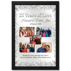 Parents Anniversary Silver 25th Jubilee Wishes Celebration Photo Frame