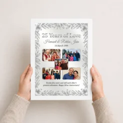 parents anniversary silver 25th jubilee wishes celebration photo frame 01 white 3
