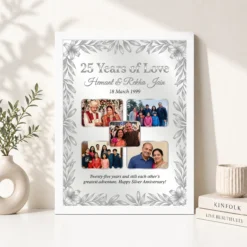 parents anniversary silver 25th jubilee wishes celebration photo frame 01 white 4