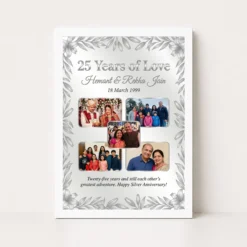 parents anniversary silver 25th jubilee wishes celebration photo frame 01 white main