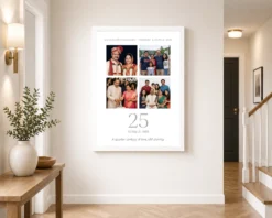 parents anniversary silver jubilee 25 floral rose celebration photo frame 03 white 2