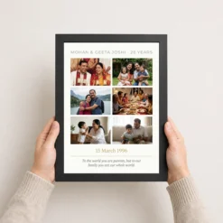 parents anniversary vintage scrapbook family memory photo frame 03 black 3