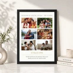 parents anniversary vintage scrapbook family memory photo frame 03 black 4