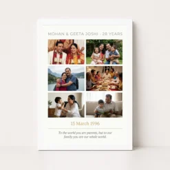 parents anniversary vintage scrapbook family memory photo frame 03 white main
