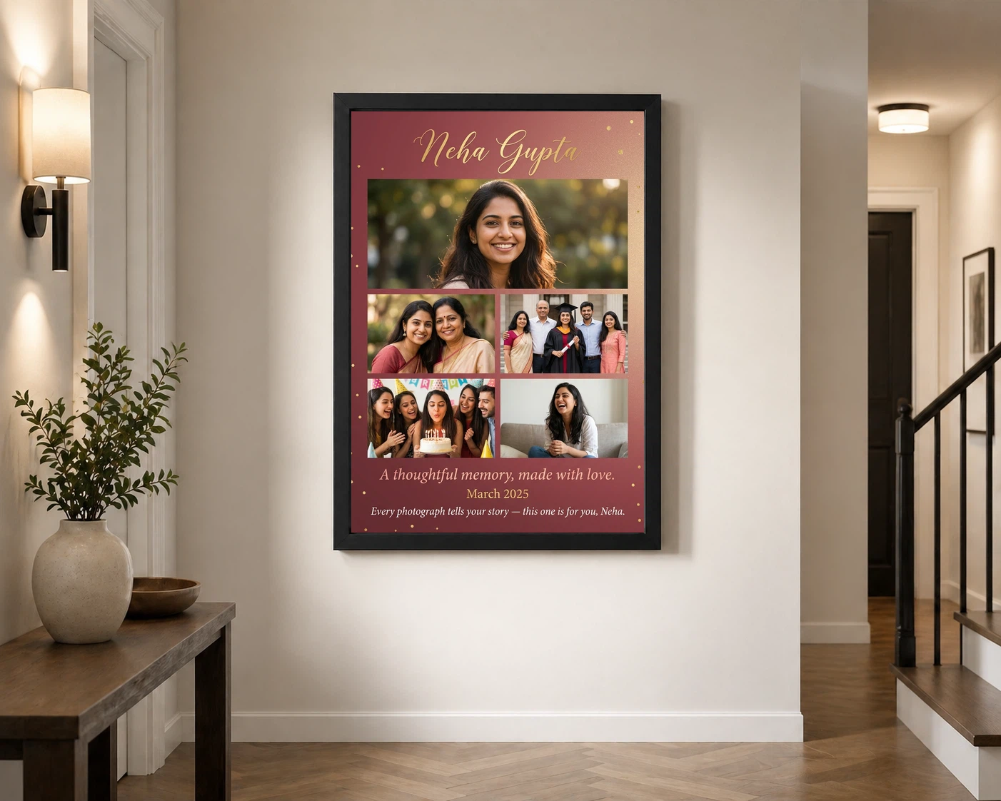 Personalized Collage Photo Frame Custom Name Elegant Multi Photo Frame 2 Personalized Collage Photo Frame Custom Name Elegant Multi Photo Frame - Image 2
