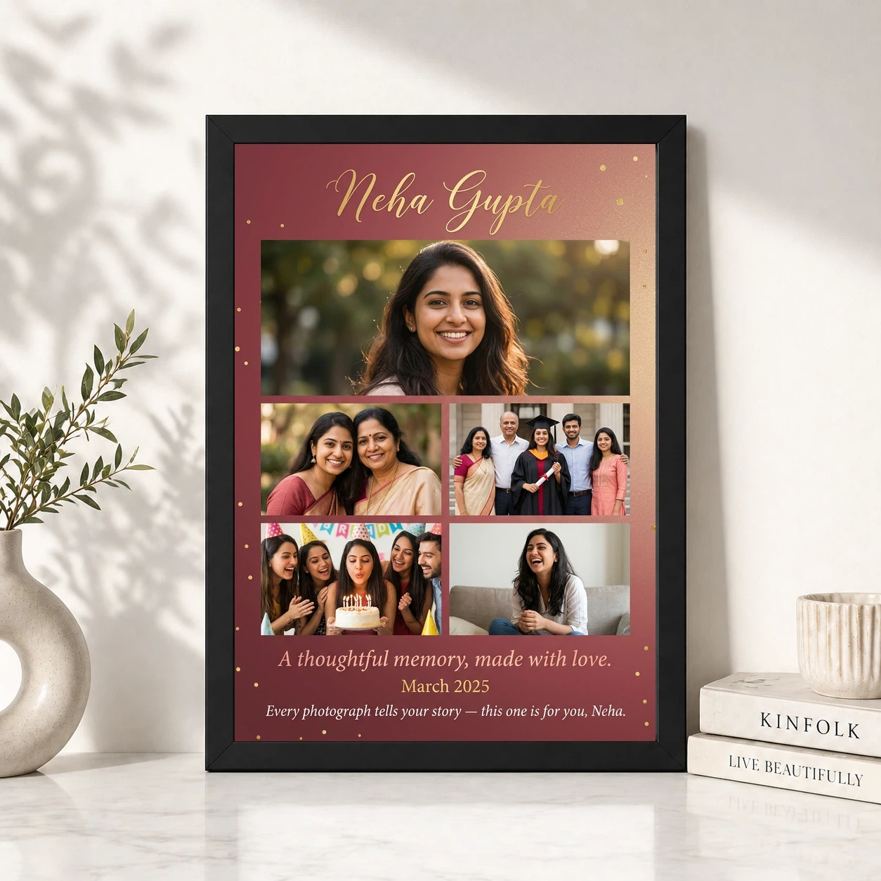 Personalized Collage Photo Frame Custom Name Elegant Multi Photo Frame 4 Personalized Collage Photo Frame Custom Name Elegant Multi Photo Frame - Image 4