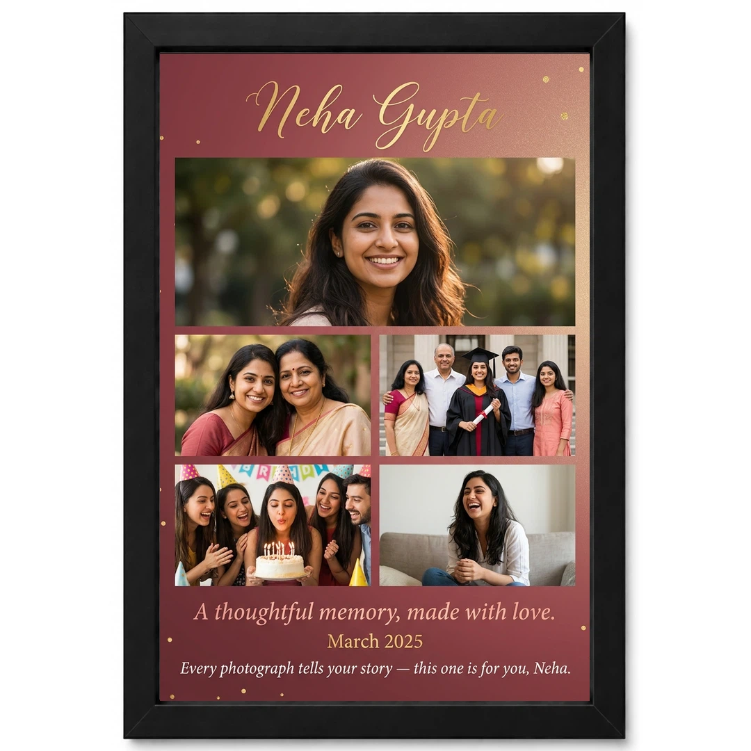 Personalized Collage Photo Frame Custom Name Elegant Multi Photo Frame 1 Personalized Collage Photo Frame Custom Name Elegant Multi Photo Frame