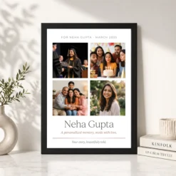 personalized collage photo frame floral elegant name memories photo frame 03 black 4