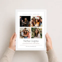 personalized collage photo frame floral elegant name memories photo frame 03 white 3