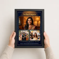 personalized collage photo frame warm script name love photo frame 02 black 3