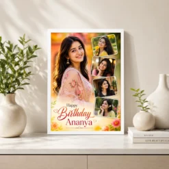 personalized girlfriend birthday photo frame with name white 2