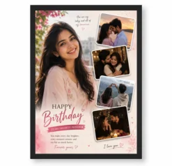 Personalized Wife Birthday Photo Frame Romantic Heart Design