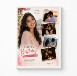 Personalized Wife Birthday Photo Frame Romantic Heart Design 6 personalized wife birthday photo frame romantic heart design white main