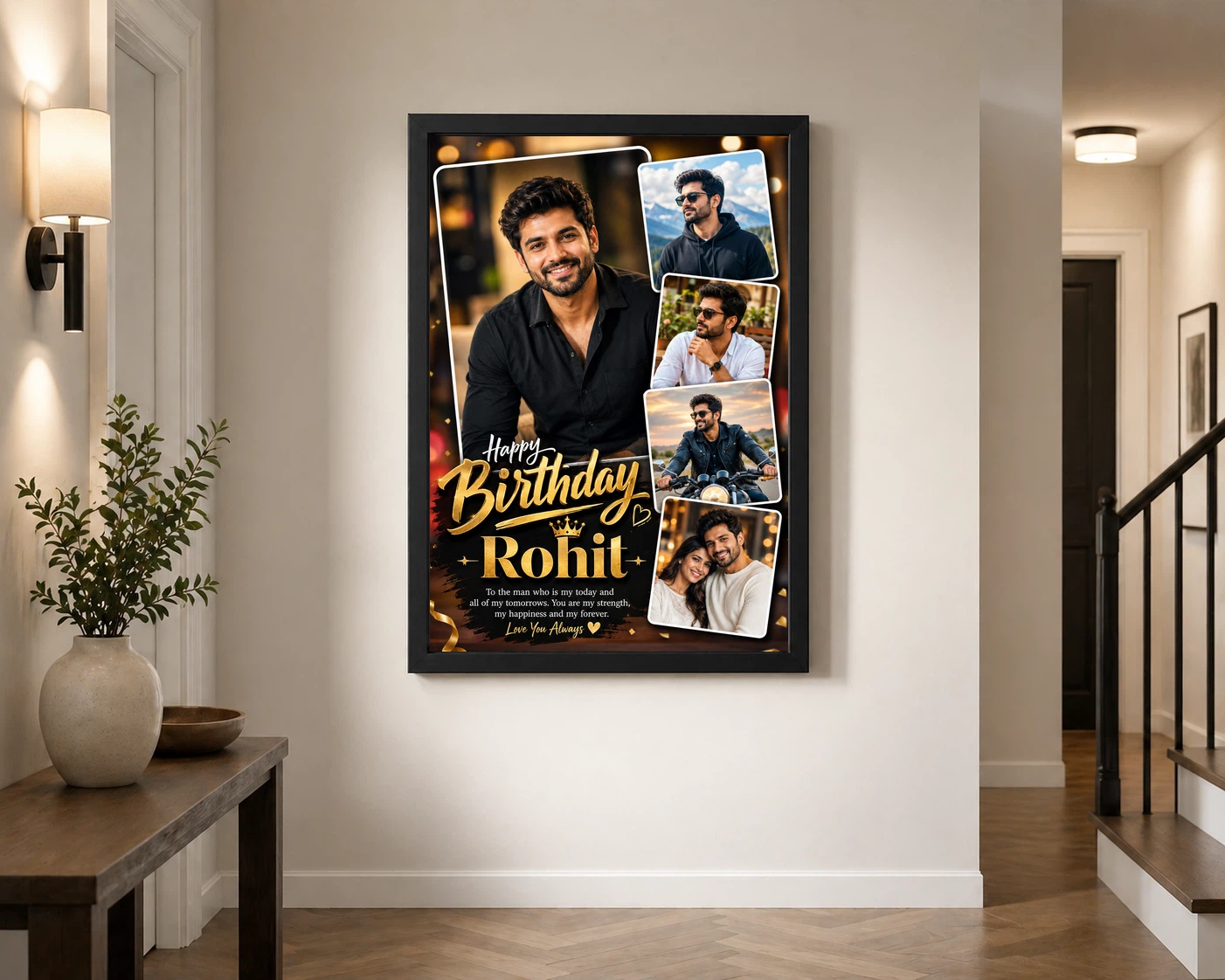 Photo Frame for Boyfriend Birthday Premium Couple Design 2 Photo Frame for Boyfriend Birthday Premium Couple Design - Image 2