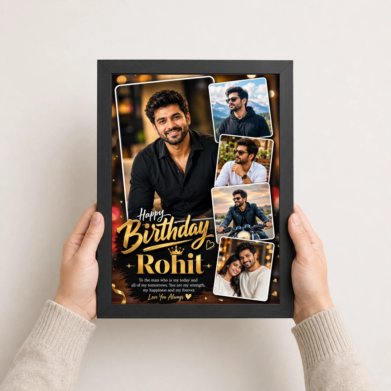 Photo Frame for Boyfriend Birthday Premium Couple Design 3 Photo Frame for Boyfriend Birthday Premium Couple Design - Image 3