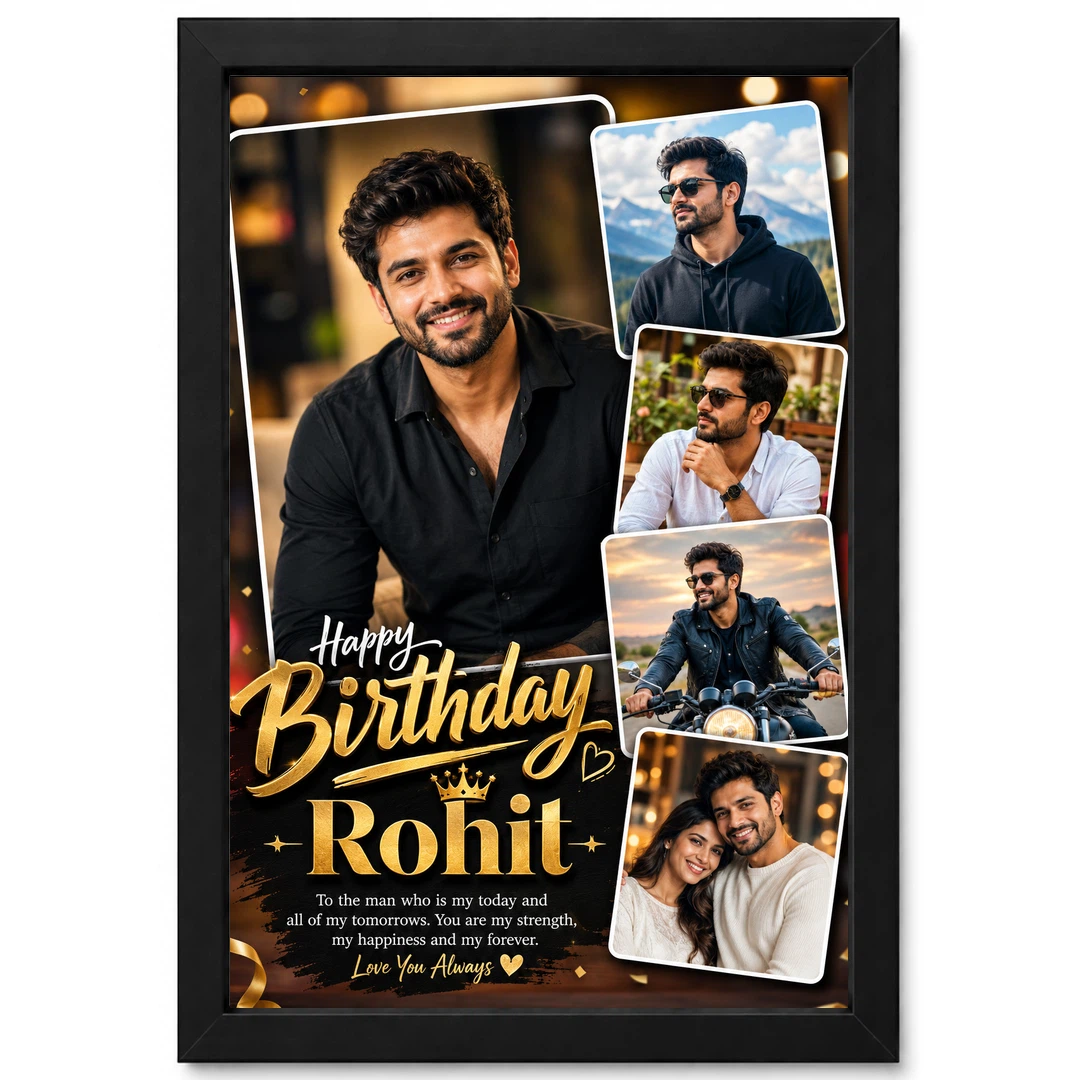 Photo Frame for Boyfriend Birthday Premium Couple Design 1 Photo Frame for Boyfriend Birthday Premium Couple Design