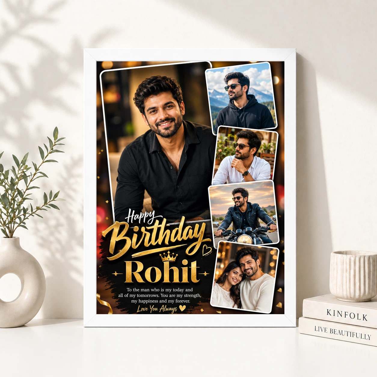 Photo Frame for Boyfriend Birthday Premium Couple Design 8 Photo Frame for Boyfriend Birthday Premium Couple Design - Image 8