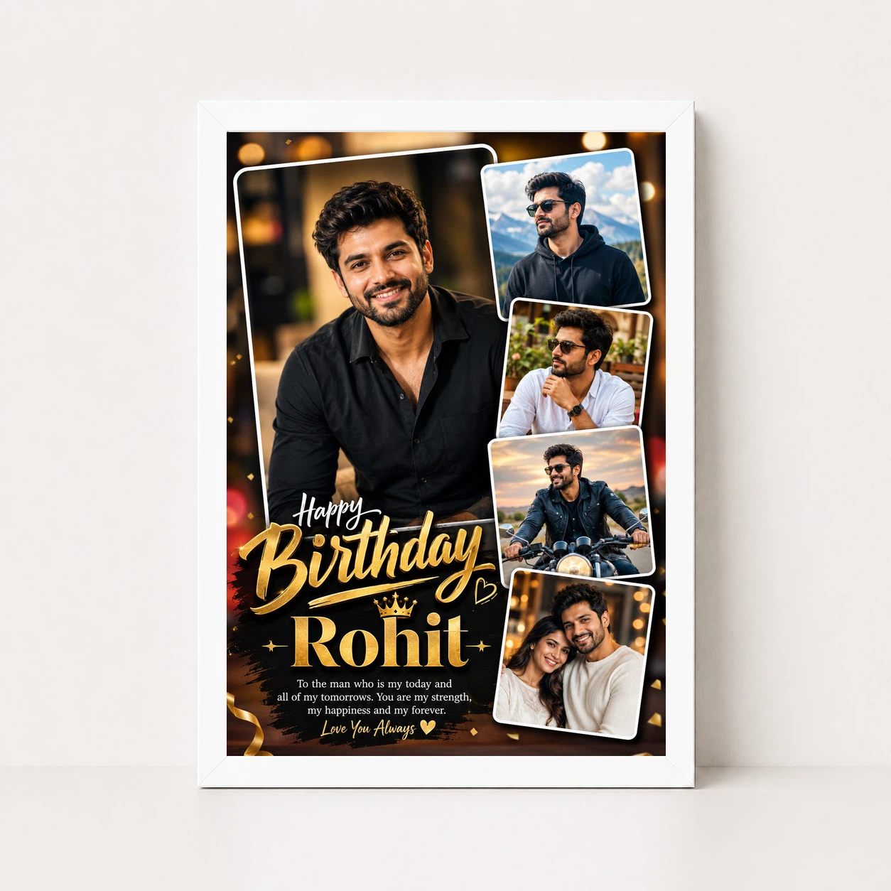 Photo Frame for Boyfriend Birthday Premium Couple Design 5 Photo Frame for Boyfriend Birthday Premium Couple Design - Image 5