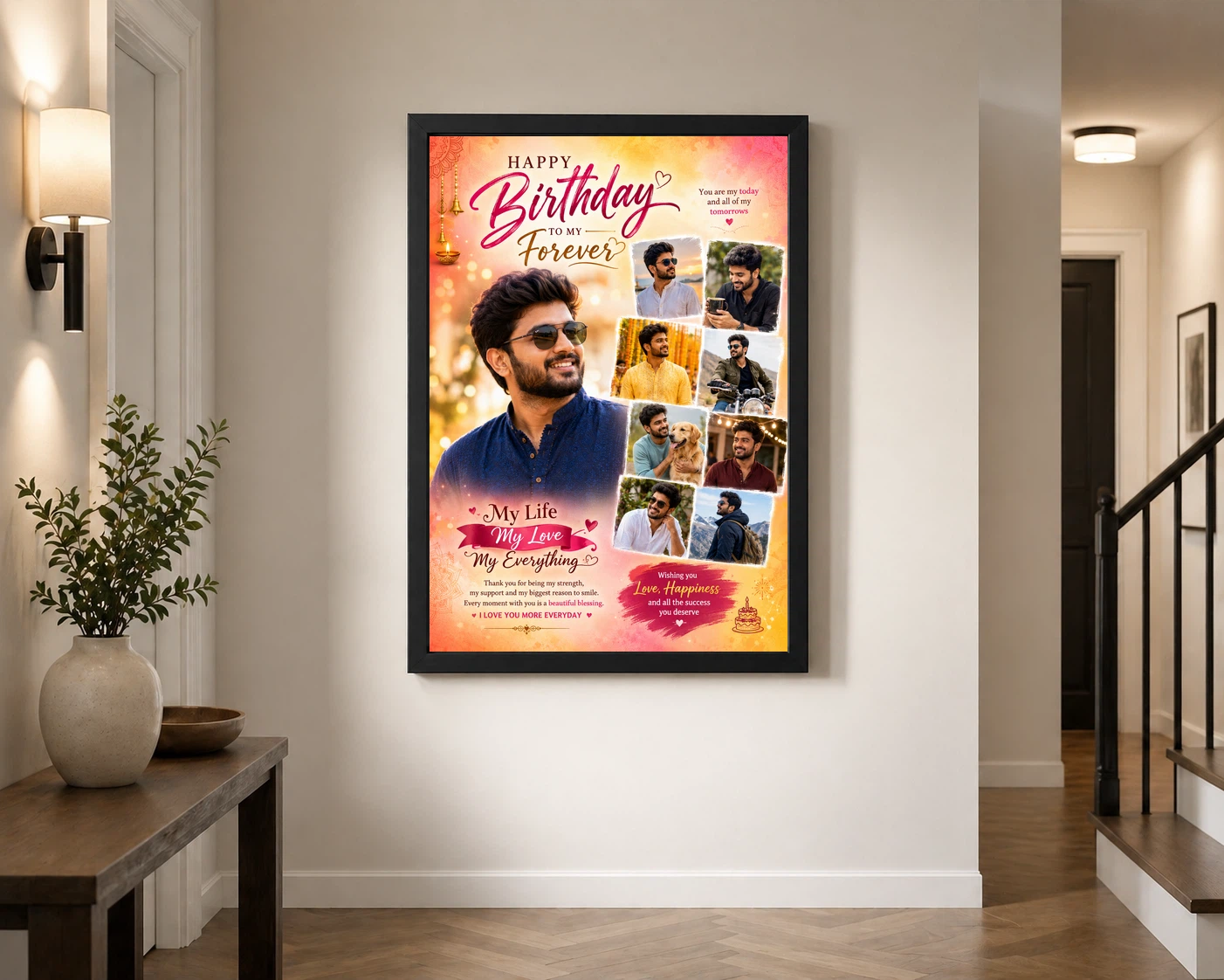 Photo Frame Gift for Boyfriend Birthday My Love Design 2 Photo Frame Gift for Boyfriend Birthday My Love Design - Image 2