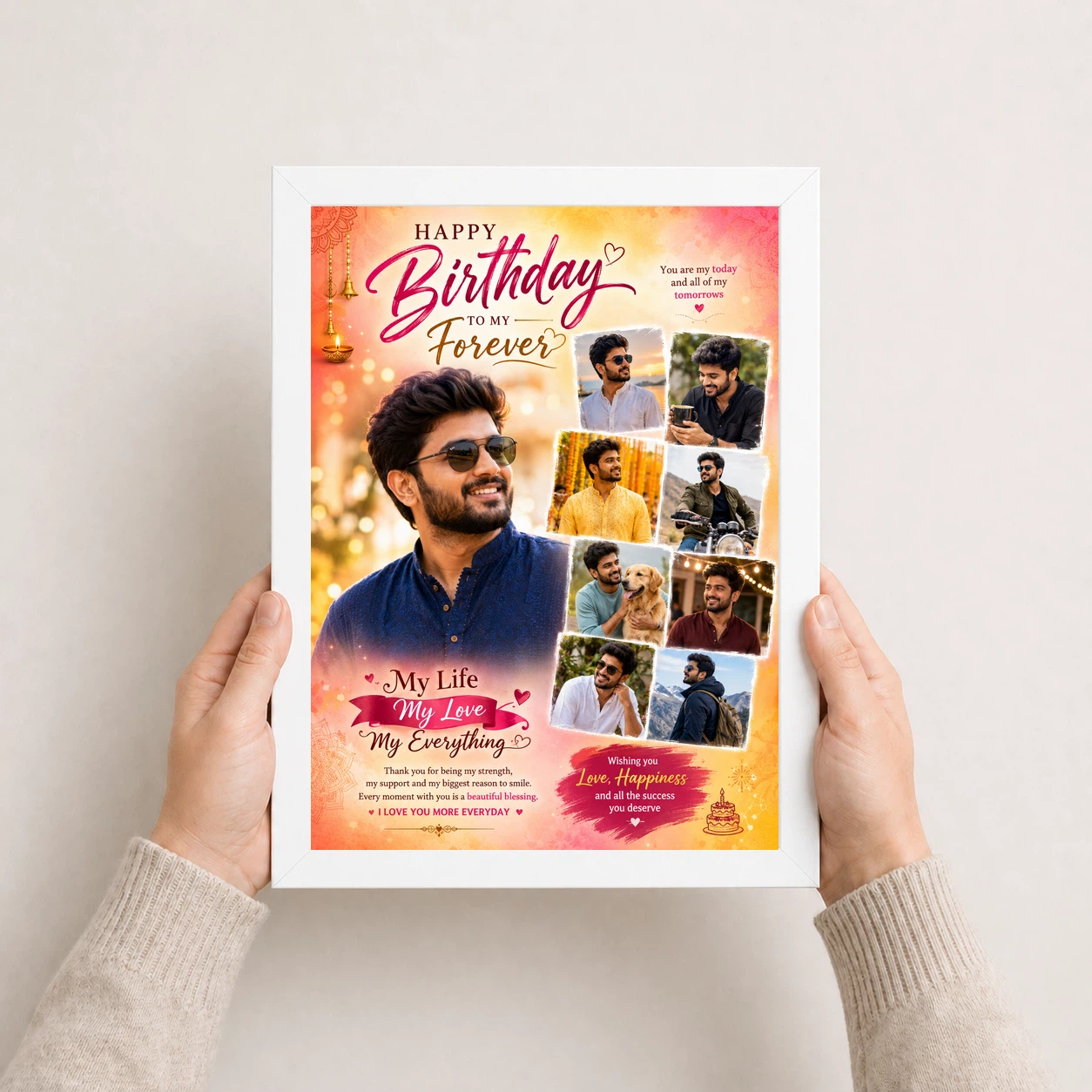 Photo Frame Gift for Boyfriend Birthday My Love Design 7 Photo Frame Gift for Boyfriend Birthday My Love Design - Image 7