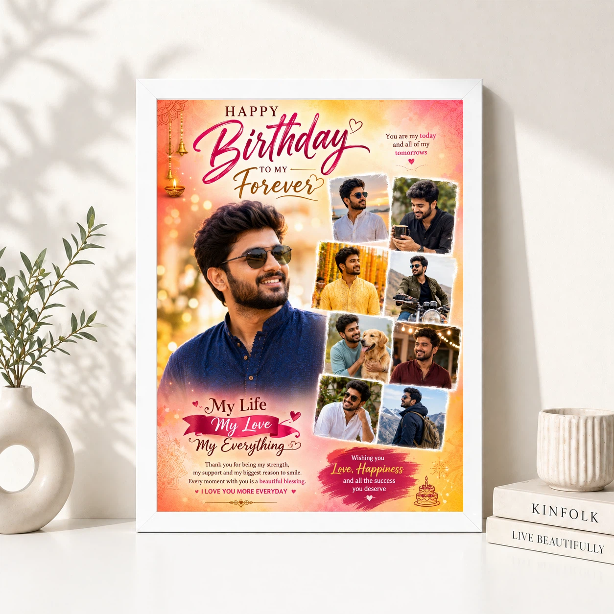 Photo Frame Gift for Boyfriend Birthday My Love Design 8 Photo Frame Gift for Boyfriend Birthday My Love Design - Image 8