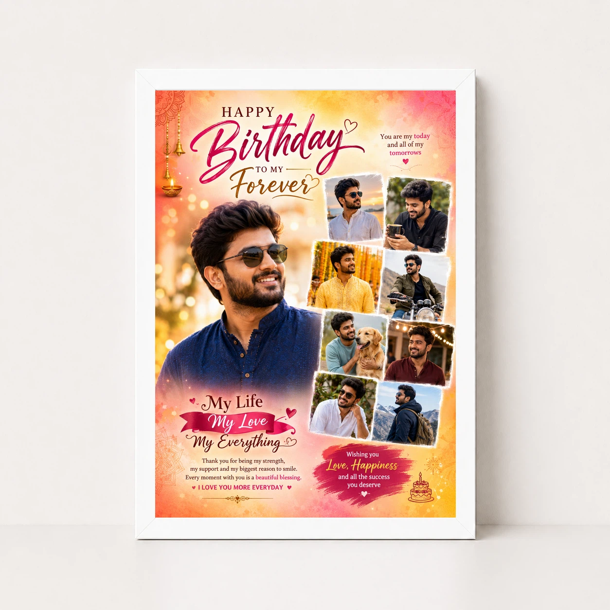Photo Frame Gift for Boyfriend Birthday My Love Design 5 Photo Frame Gift for Boyfriend Birthday My Love Design - Image 5