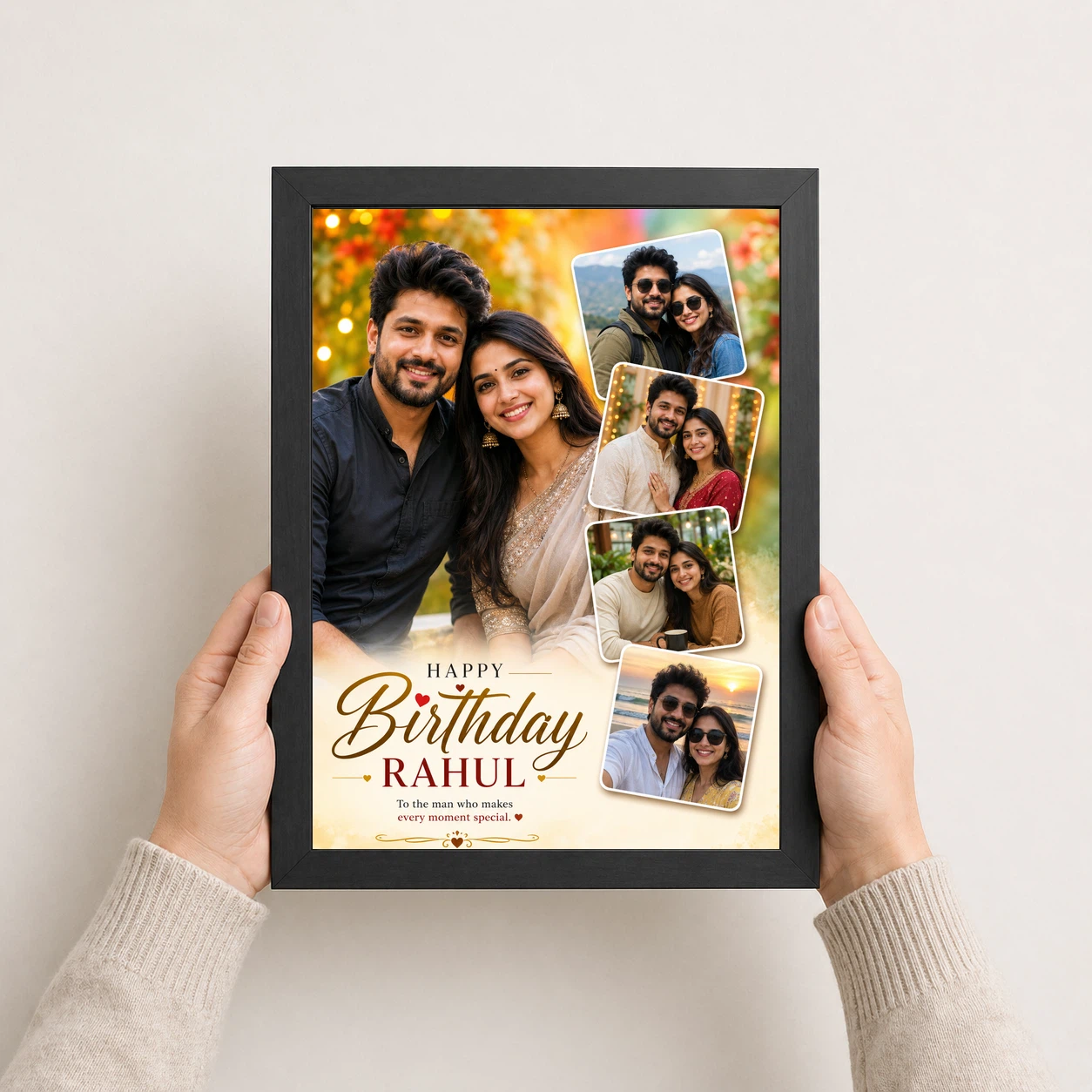 Photo Frame Gift for Boyfriend Birthday Personalised Name 3 Photo Frame Gift for Boyfriend Birthday Personalised Name - Image 3