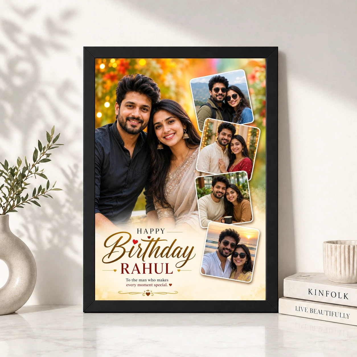 Photo Frame Gift for Boyfriend Birthday Personalised Name 4 Photo Frame Gift for Boyfriend Birthday Personalised Name - Image 4