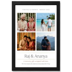 Photo Frame Gift for Couple Black Gold Luxury Premium Photo Frame