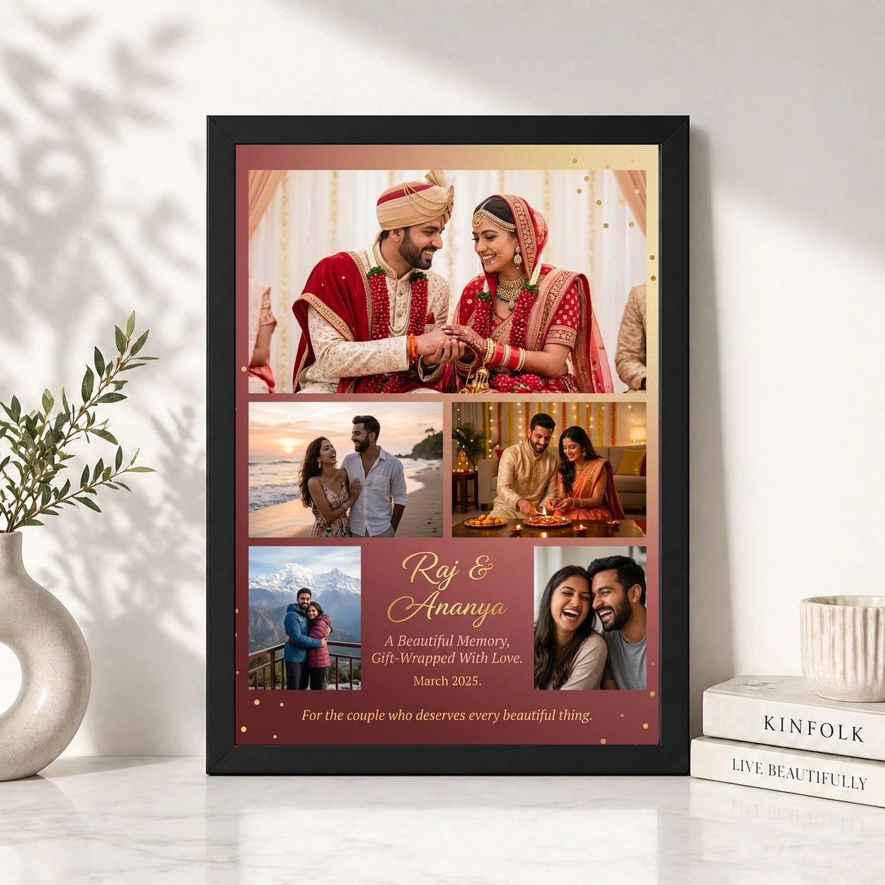 Photo Frame Gift for Couple Romantic Love Art Premium Photo Frame 4 Photo Frame Gift for Couple Romantic Love Art Premium Photo Frame - Image 4