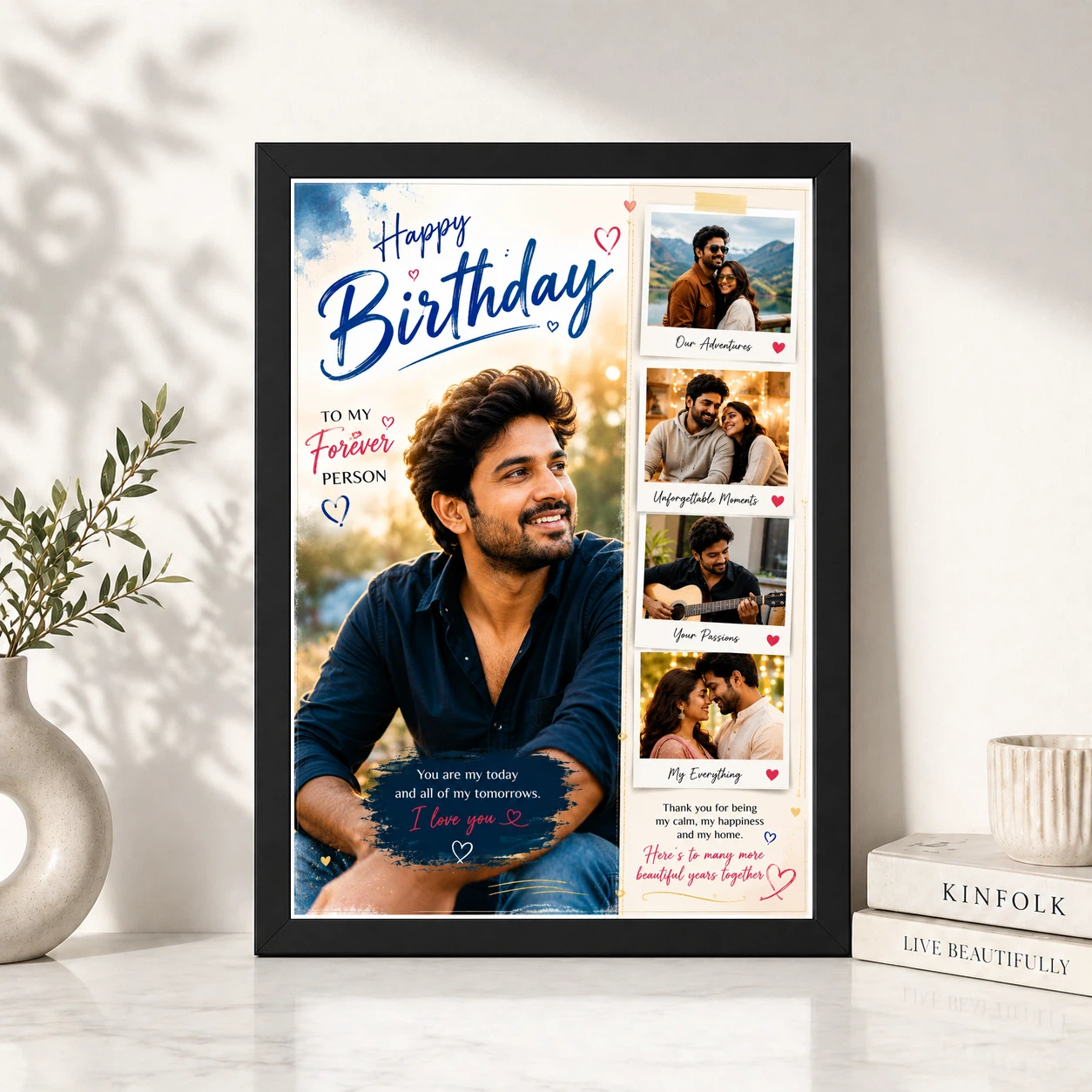 Photo Frame Gift for Husband Birthday Forever Person Design 4 Photo Frame Gift for Husband Birthday Forever Person Design - Image 4
