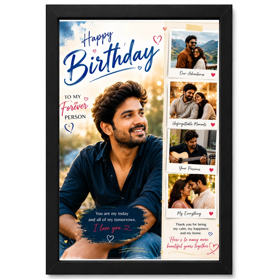 Photo Frame Gift for Husband Birthday Forever Person Design 1 Photo Frame Gift for Husband Birthday Forever Person Design