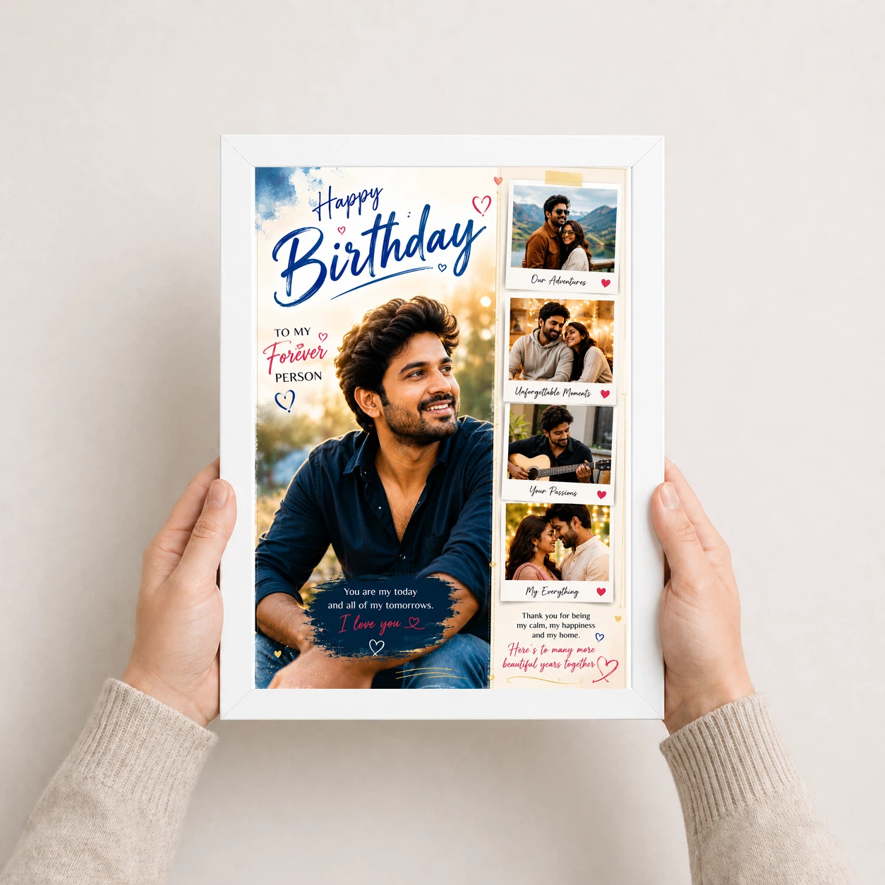 Photo Frame Gift for Husband Birthday Forever Person Design 7 Photo Frame Gift for Husband Birthday Forever Person Design - Image 7